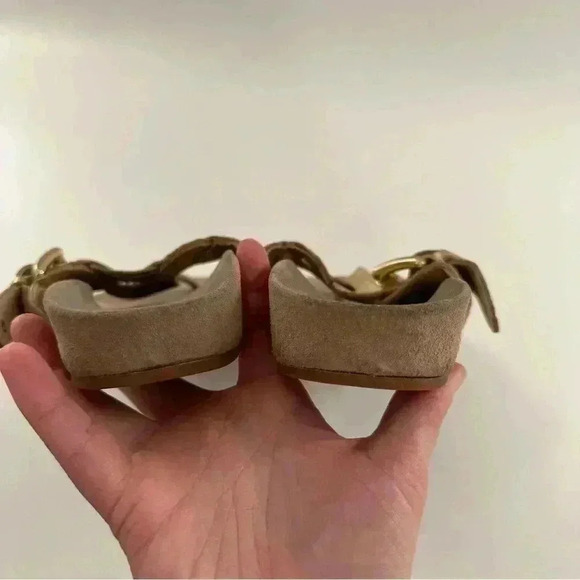 Michael Michael Kors sandals 6 gold metallic leather thong flip flop flatforms - Picture 8 of 12